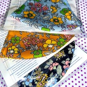 Tory Burch face mask, blue, orange & black NEVER WORN still in Pack.